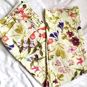 Land’s End Cream Floral Jeans Size 10